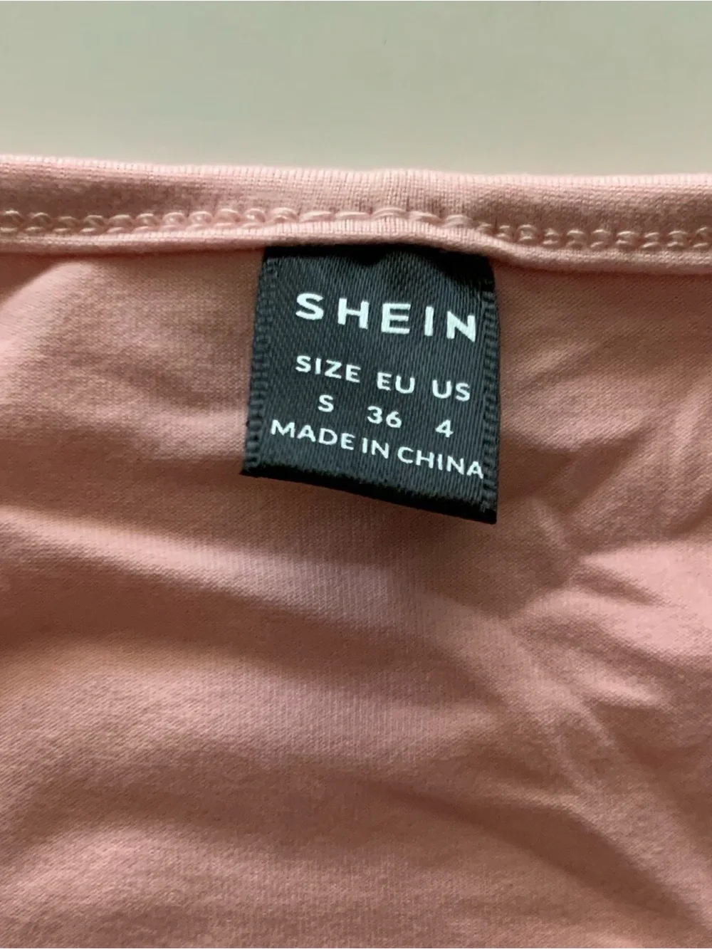 Shein Bodysuit Plunging V-Neck Long Sleeves Brand New Soft Pink Size S